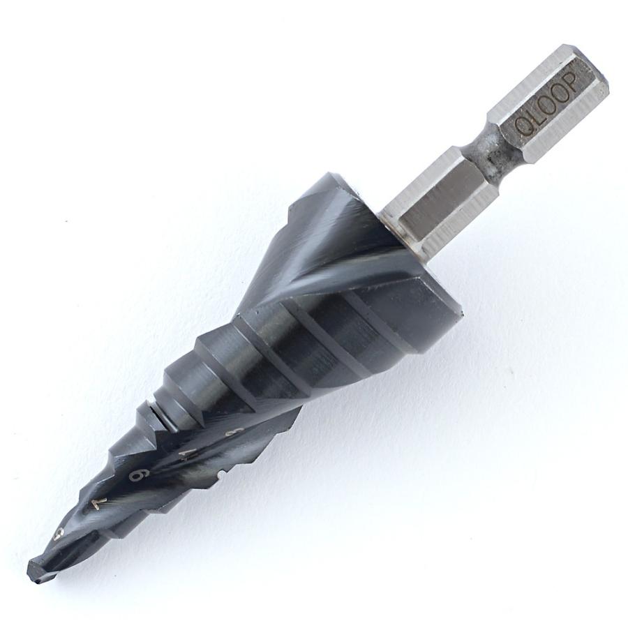 ブラックチタン ステップドリル TiAlN 窒化チタンアルミコーティング コバルトハイス 六角軸 5mm-21mm 9段 | ブランド登録なし