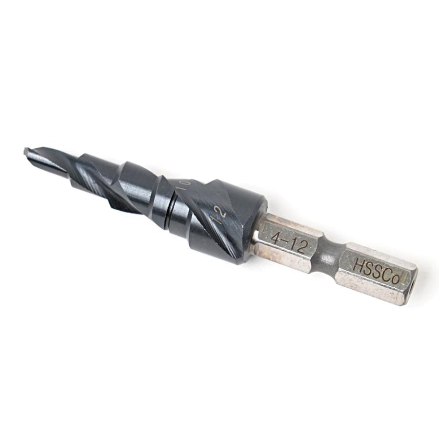 ブラックチタン ステップドリル TiAlN 窒化チタンアルミコーティング コバルトハイス 六角軸 4mm-12mm 5段 | ブランド登録なし | 01