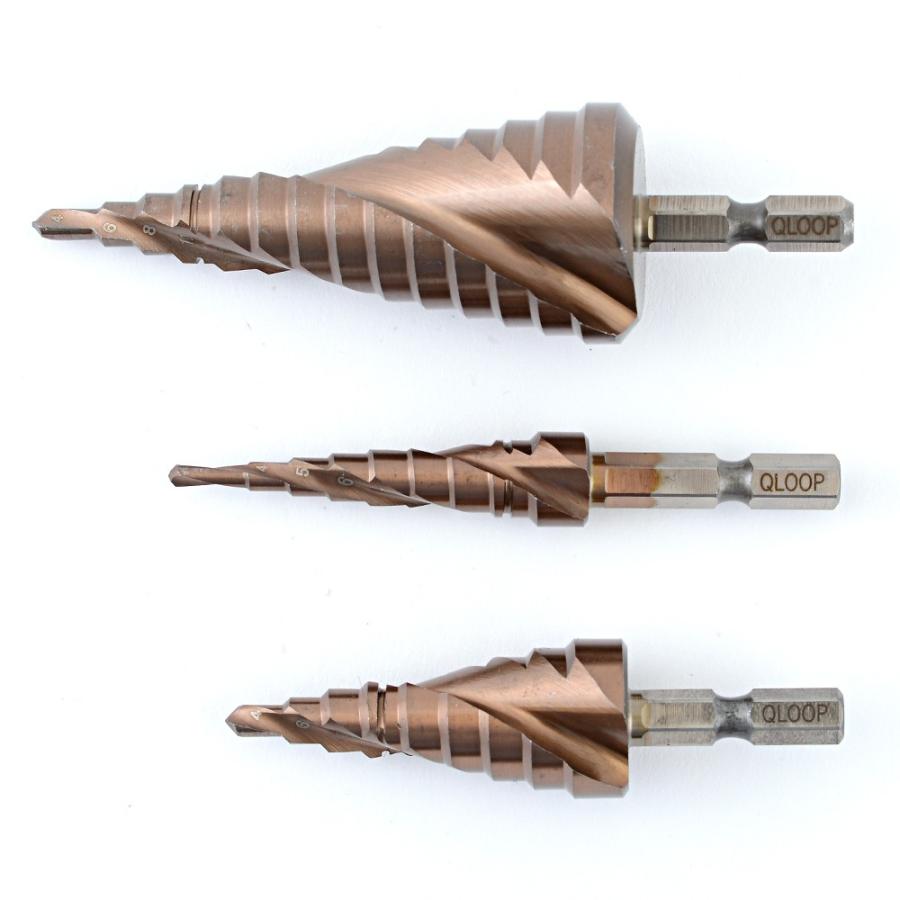 ステンレス対応 ステップドリル コバルトハイス ＨＳＳ−ＣＯ チタンコーティング ３本セット | ブランド登録なし | 02