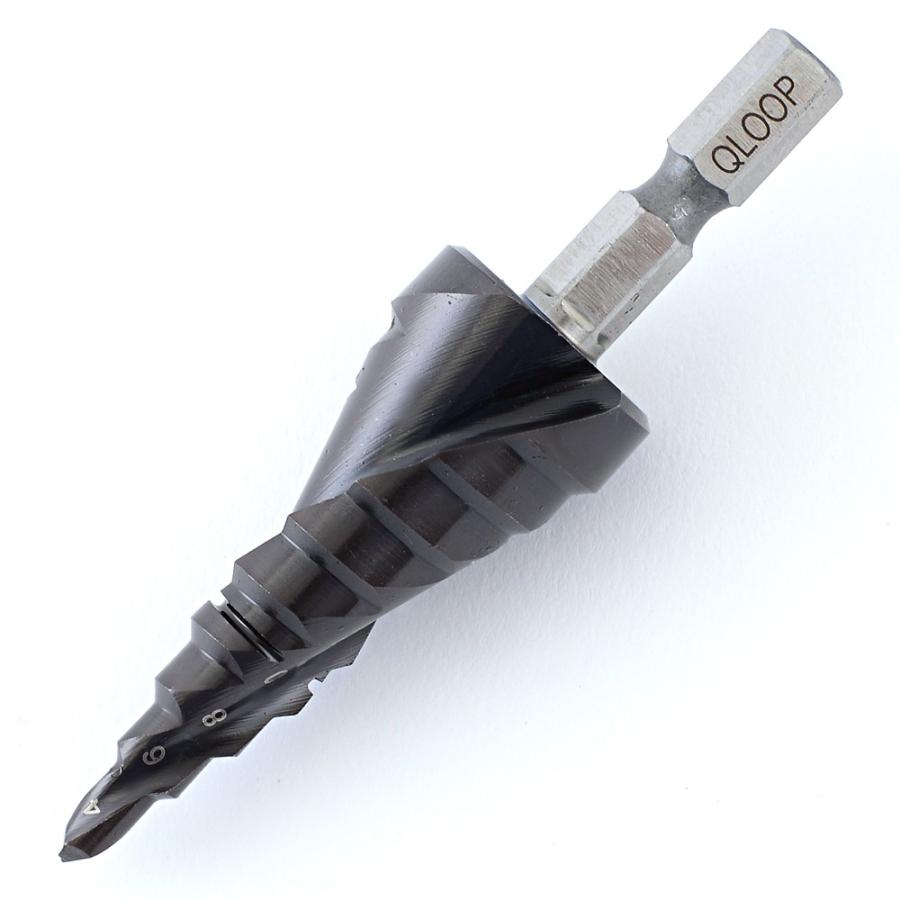 ブラックチタン ステップドリル TiAlN 窒化チタンアルミコーティング コバルトハイス 六角軸 4mm-20mm 9段 | ブランド登録なし