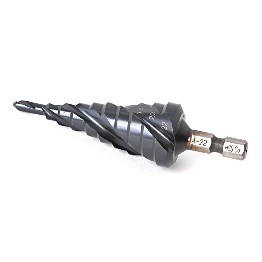 ブラックチタン 3刃 ステップドリル AlTiN 窒化チタンアルミコーティング コバルトハイス 六角軸 4mm-22mm 10段 | ブランド登録なし | 01