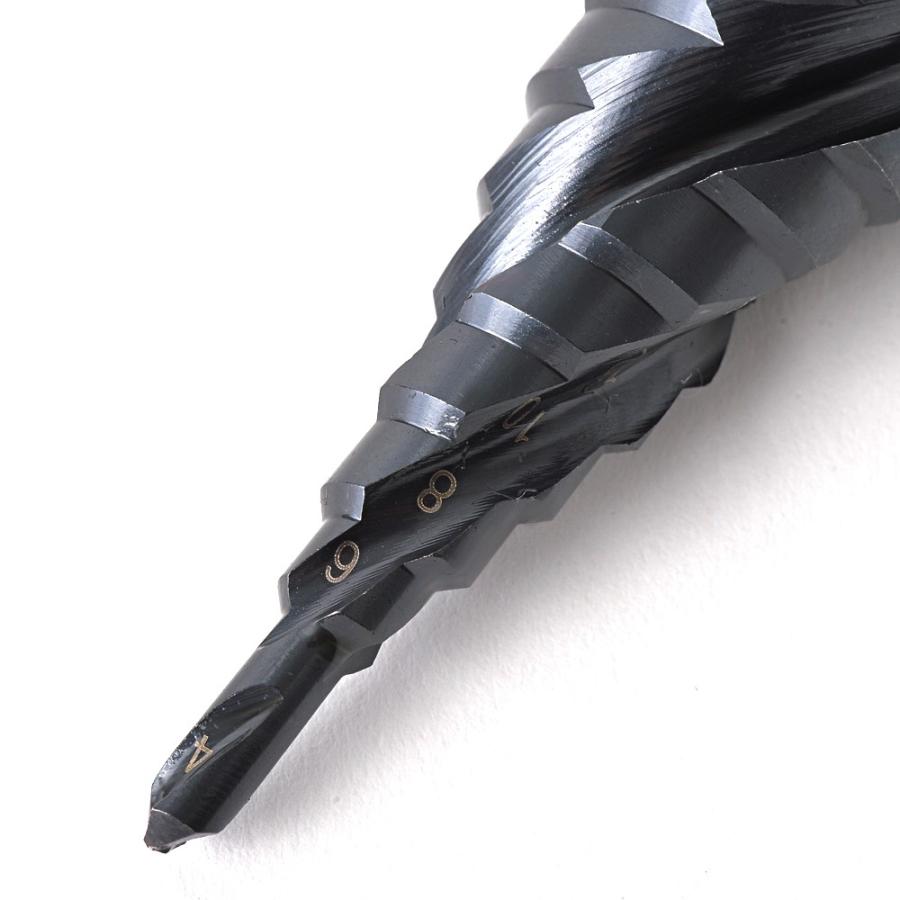 ブラックチタン 3刃 ステップドリル AlTiN 窒化チタンアルミコーティング コバルトハイス 六角軸 4mm-22mm 10段 | ブランド登録なし | 03