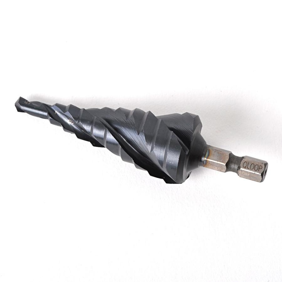 ブラックチタン 3刃 ステップドリル AlTiN 窒化チタンアルミコーティング コバルトハイス 六角軸 5mm-23mm 10段 | ブランド登録なし