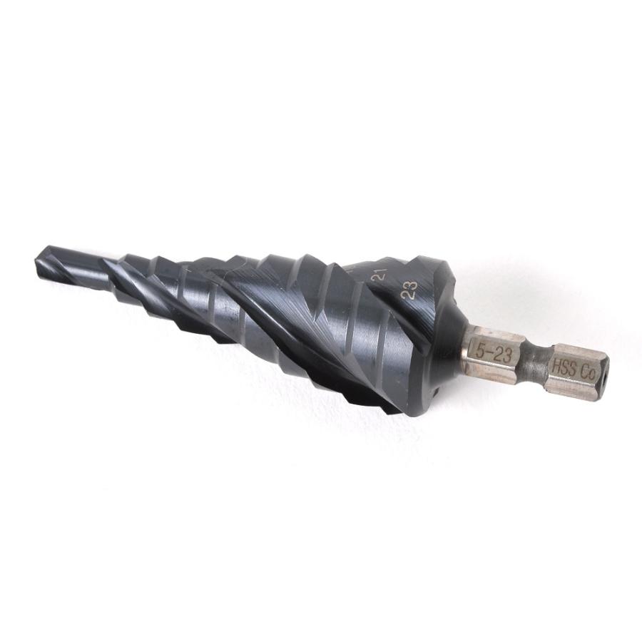ブラックチタン 3刃 ステップドリル AlTiN 窒化チタンアルミコーティング コバルトハイス 六角軸 5mm-23mm 10段 | ブランド登録なし | 01