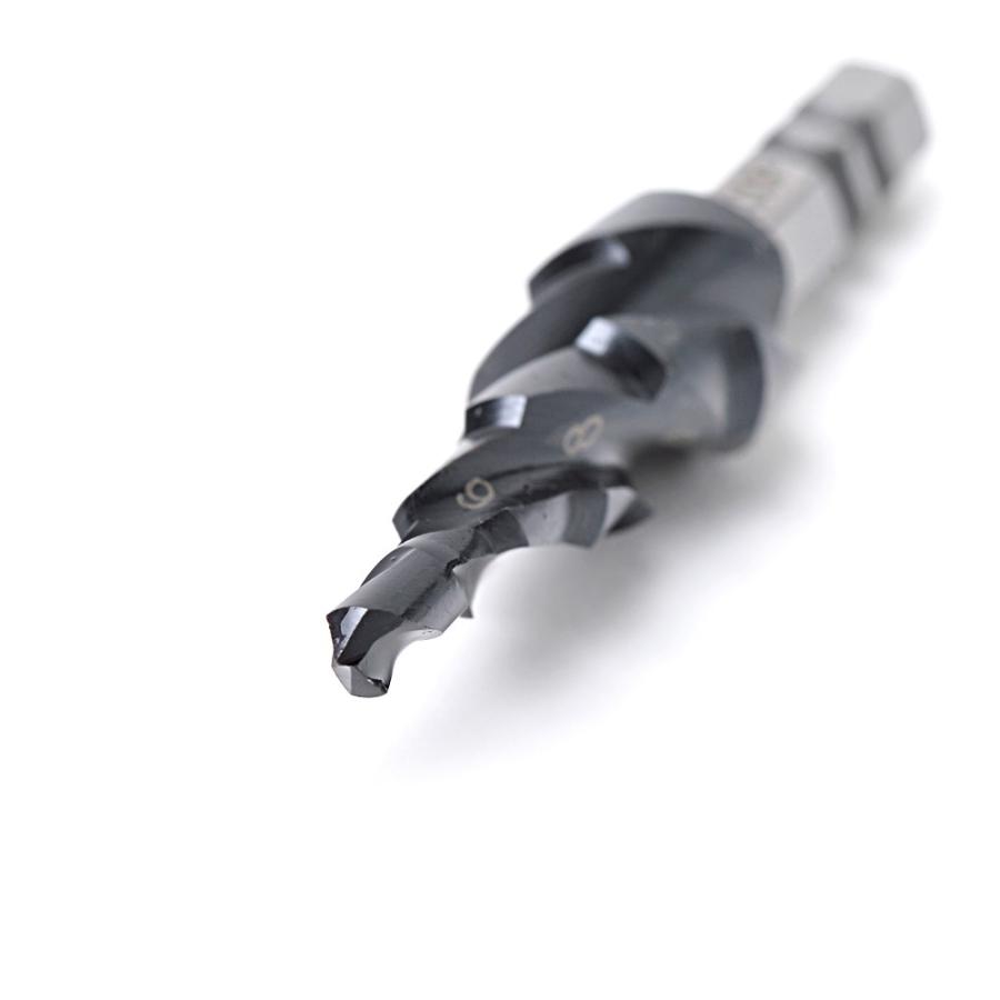 ブラックチタン 3刃 ステップド リル AlTiN 窒化チタンアルミコ ーティング コバルトハイス 六角軸 4mm-12mm 5段 | ブランド登録なし | 02