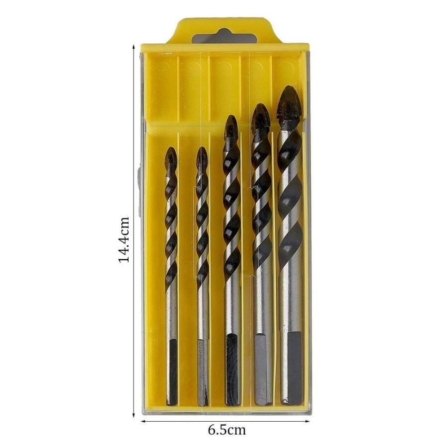 コンクリート対応ドリルビット タイル レンガ ガラス 合金ドリルビット5本セット (6mm 6mm 8mm 10mm 12mm) |  | 04