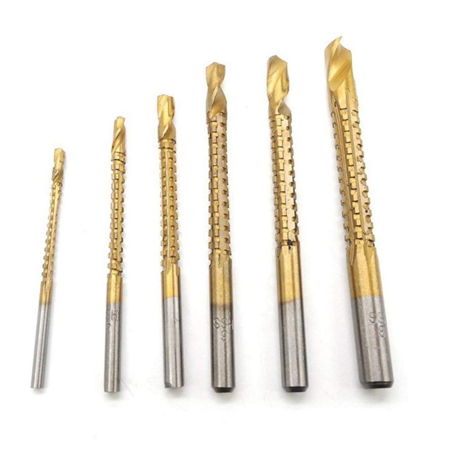 木工用ドリル HSS のこぎり チタンコーティング ドリルソーカー ペンターウッド 6本セット | 