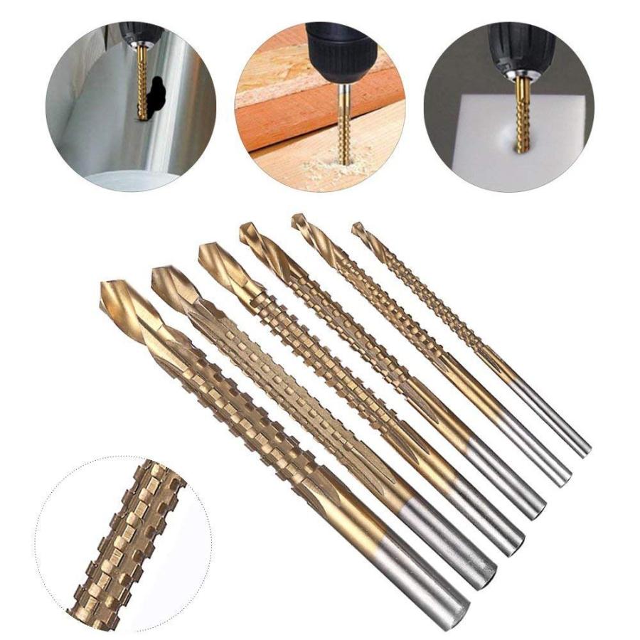 木工用ドリル HSS のこぎり チタンコーティング ドリルソーカー ペンターウッド 6本セット |  | 03