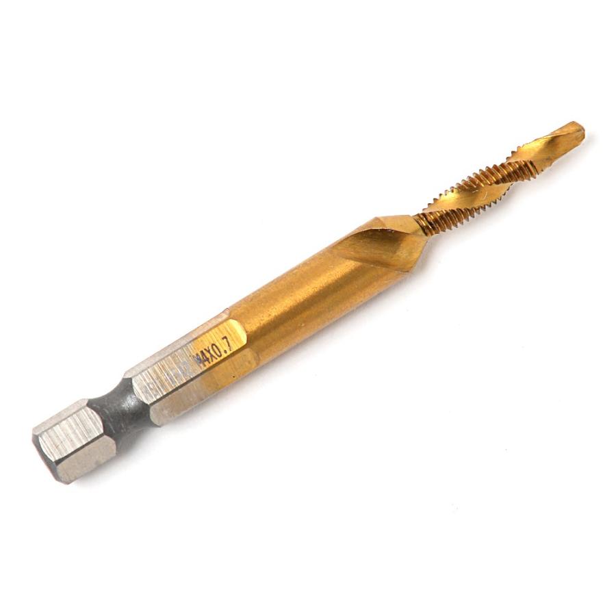 六角軸 HSS6542 TiN M4x0.7ドリルタップ 穴あけ ネジ切り 3本セット【M4】 | ブランド登録なし | 01