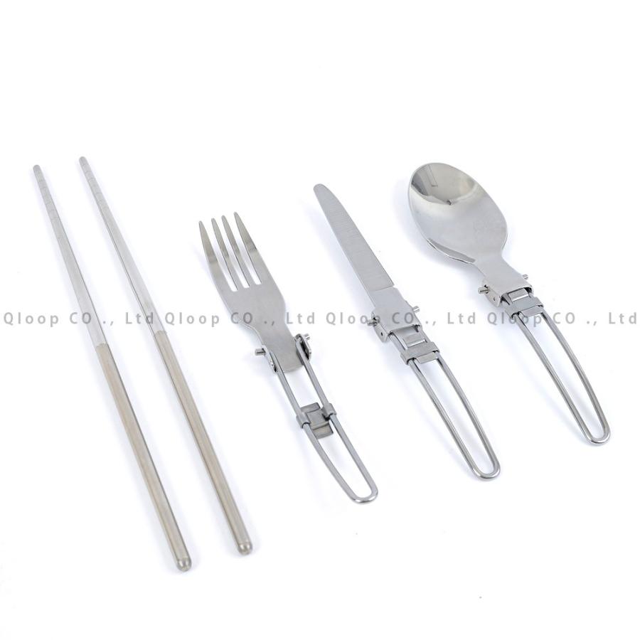 キャンプ 食器セット カトラリーセット アウトドア レジャー キャンプ食器 ステンレス で清潔 折りたたみ 収納ケース付き | ブランド登録なし | 01