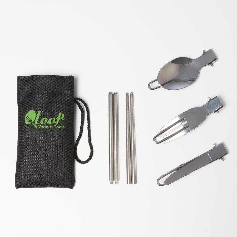 キャンプ 食器セット カトラリーセット アウトドア レジャー キャンプ食器 ステンレス で清潔 折りたたみ 収納ケース付き | ブランド登録なし | 05