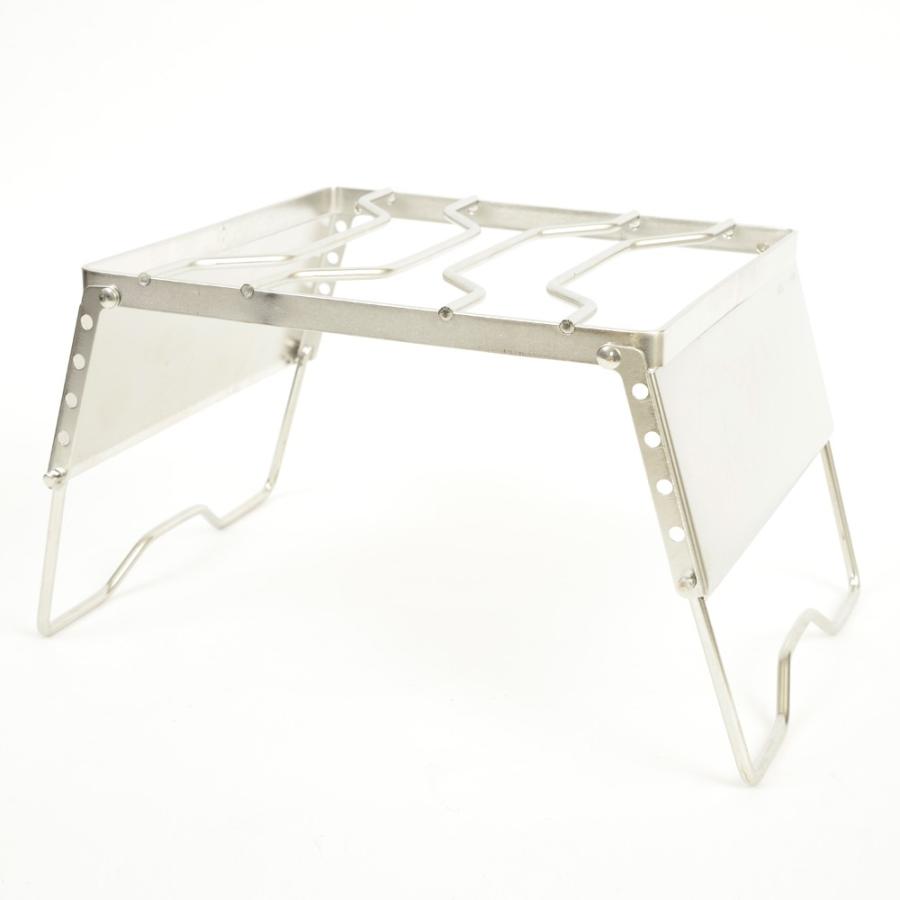 クッカースタンド 五徳 6段階 調整可能 バーベキュー コンロ アウトドアに便利 風防板付き |  | 01