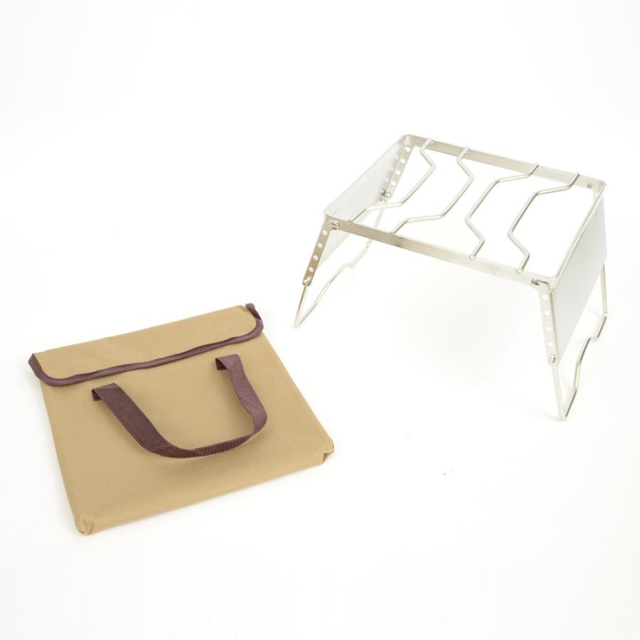 クッカースタンド 五徳 6段階 調整可能 バーベキュー コンロ アウトドアに便利 風防板付き |  | 04