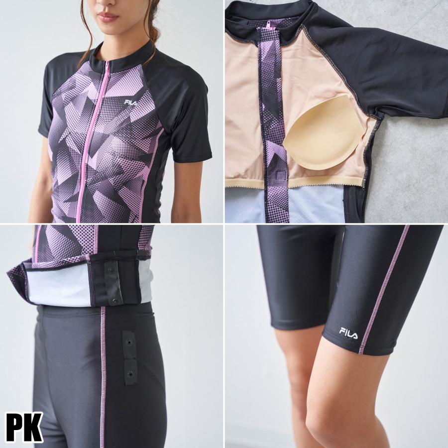 FILA（フィラ） レディース フィットネス 水着 ウェア 2点セット めくれ防止 311214 311-214 セパレート 体型カバー ...