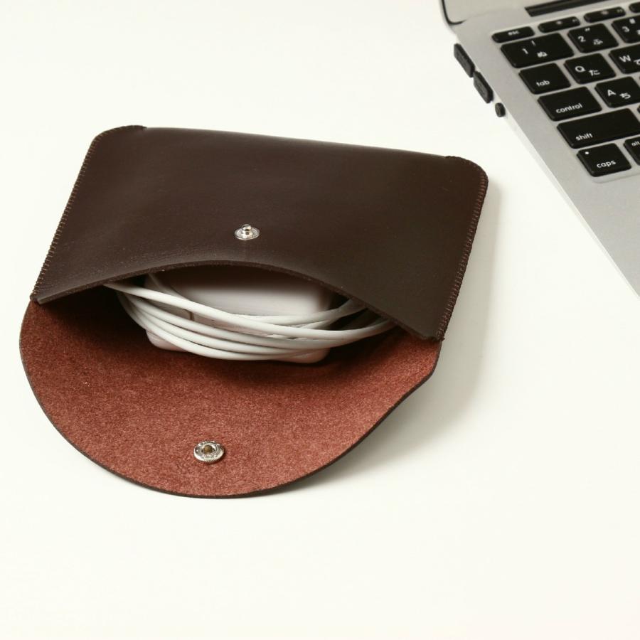 電源アダプタ/電源ケーブル 収納ポーチ MacBook 対応(ブラウン・L