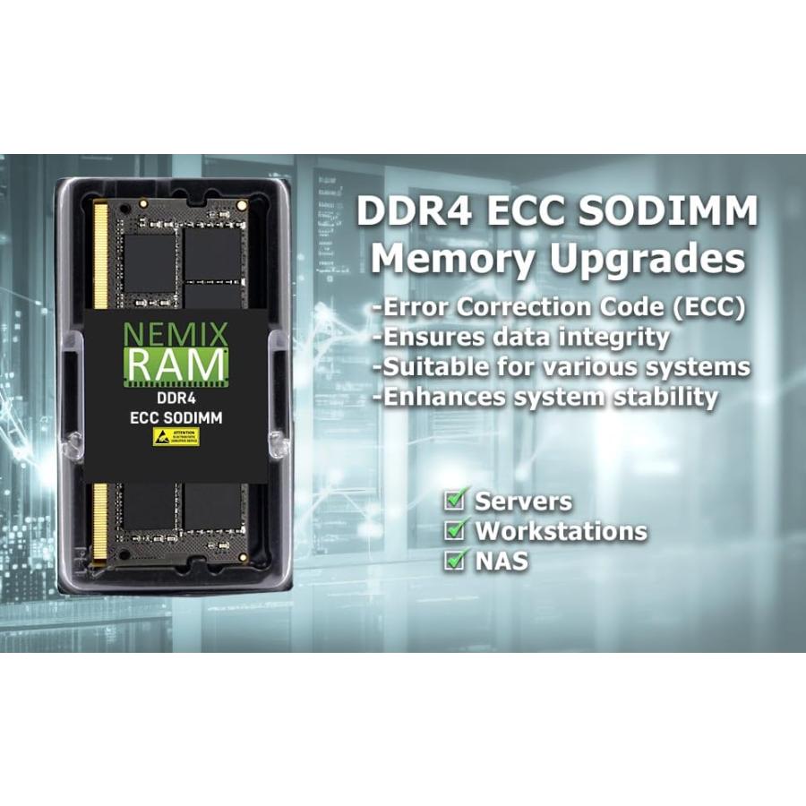 並行輸入品】 16GB (1X16GB) DDR4-2666MHz ECC SODIMM NASメモリ 2Rx8