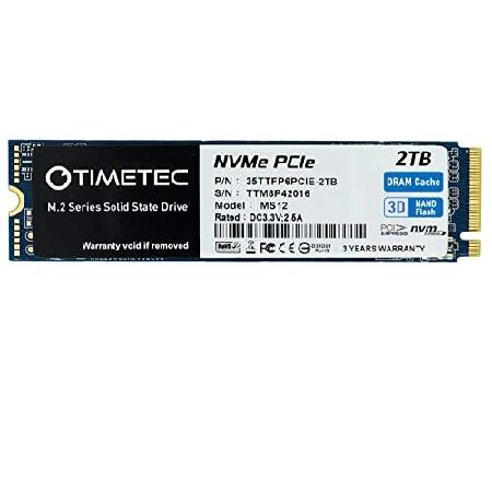 Timetec 2TB with DRAM Cache SSD NVMe PCIe Gen3x4 8Gb/s M.2 2280 3D NAND TLC