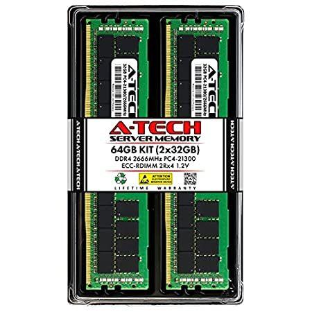 最新のデザイン 64GB A-Tech (2x32GB) Re ECC PC4-21300 2666MHz DDR4 | sx40 Apollo HP for RAM メモリー