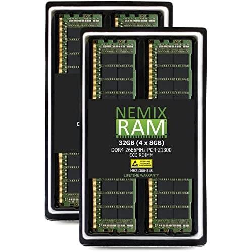 NEMIX RAM 32GB (4X8GB) DDR4-2666 PC4-21300 ECC RDIMM レジスタードサーバーメモリ