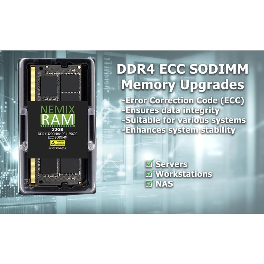 並行輸入品】 32GB (2X16GB) DDR4-2666MHz ECC SODIMM Synology DS1821