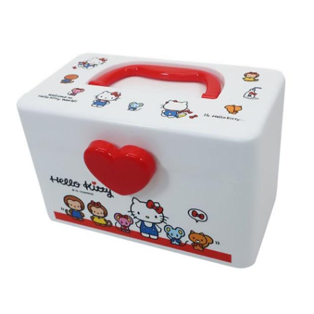 キャラクターグッズ サンリオ ハローキティ キティ 持ち手付きボックス 収納ボックス 救急箱 ツールボックス 仕切り付き 収納ケース Sサイズ Qoo 通販 Yahoo ショッピング