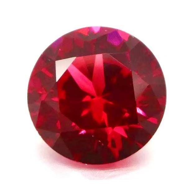 合成 ルビー　ラウンド　1.2cm 合成コランダム　人工宝石　ルース　7.5ct | 