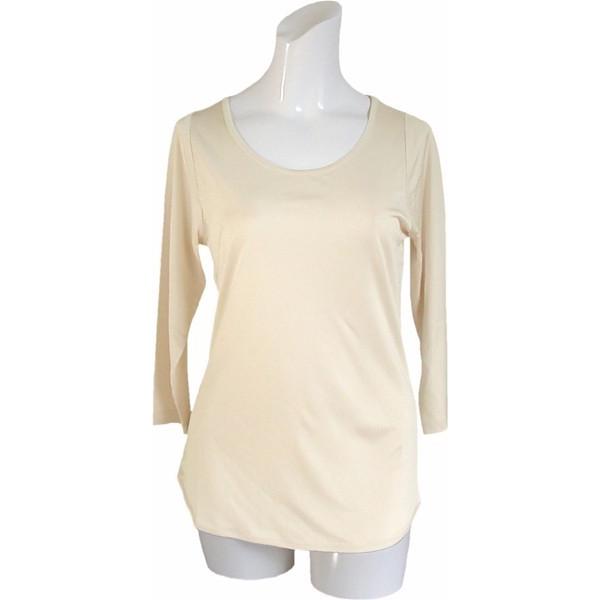 100％シルク　七分袖シャツ（ピーチ） | 