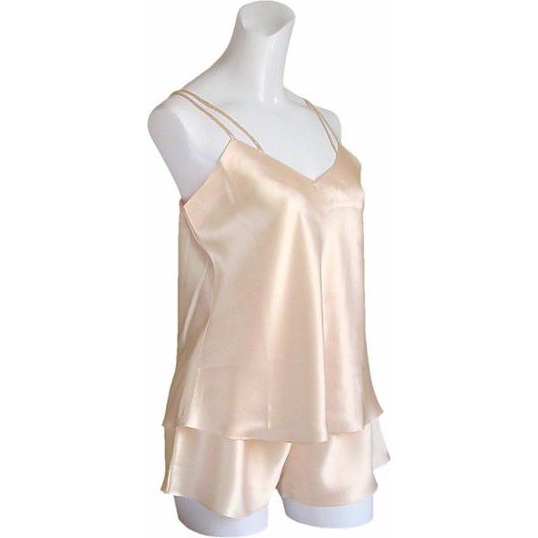 100％シルク　キャミソール＆タップパンツ（ピンク） |  | 01