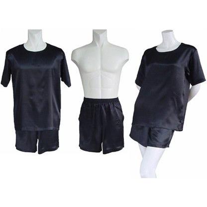100％シルク　Ｔシャツ＆ショートパンツ（ブラック） | 