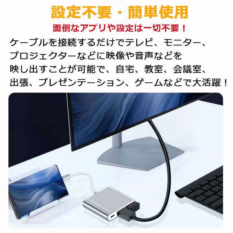 iPhone 【Type-C HDMI変換アダプター】iPhone HDMI 変換アダプタ