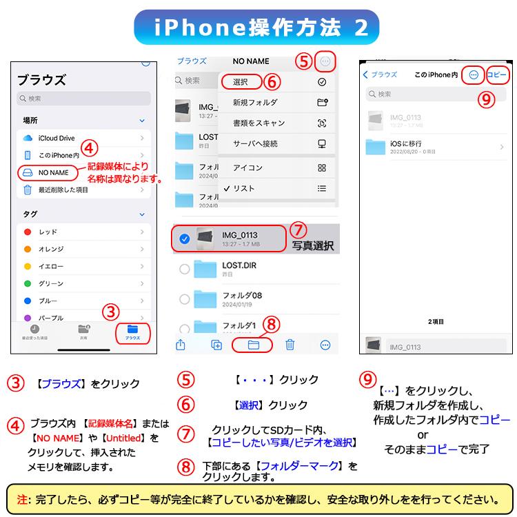 3in1 マルチカードリーダー SDカードリーダー iPhone iPad Android Type-C Lightning タブレット スマホ MicroSD USBメモリ カメラリーダー 写真 バックアップ｜qrshoji｜11