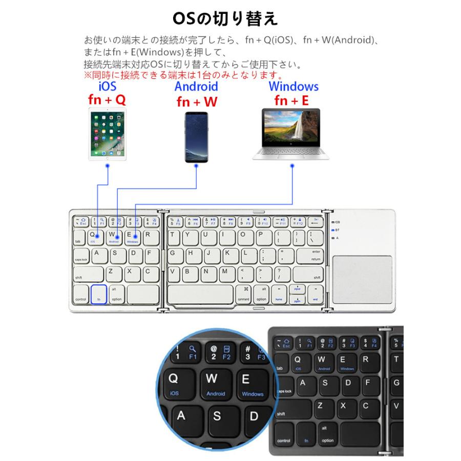 スタンド付 タッチパッド搭載 折りたたみ ワイヤレス キーボード Bluetooth 超軽量 薄 コンパクト 小型 ミニ 無線 Windows Android Ios Mac Iphone Ipad 多機種 3c Dt0001 Queen Rock 通販 Yahoo ショッピング
