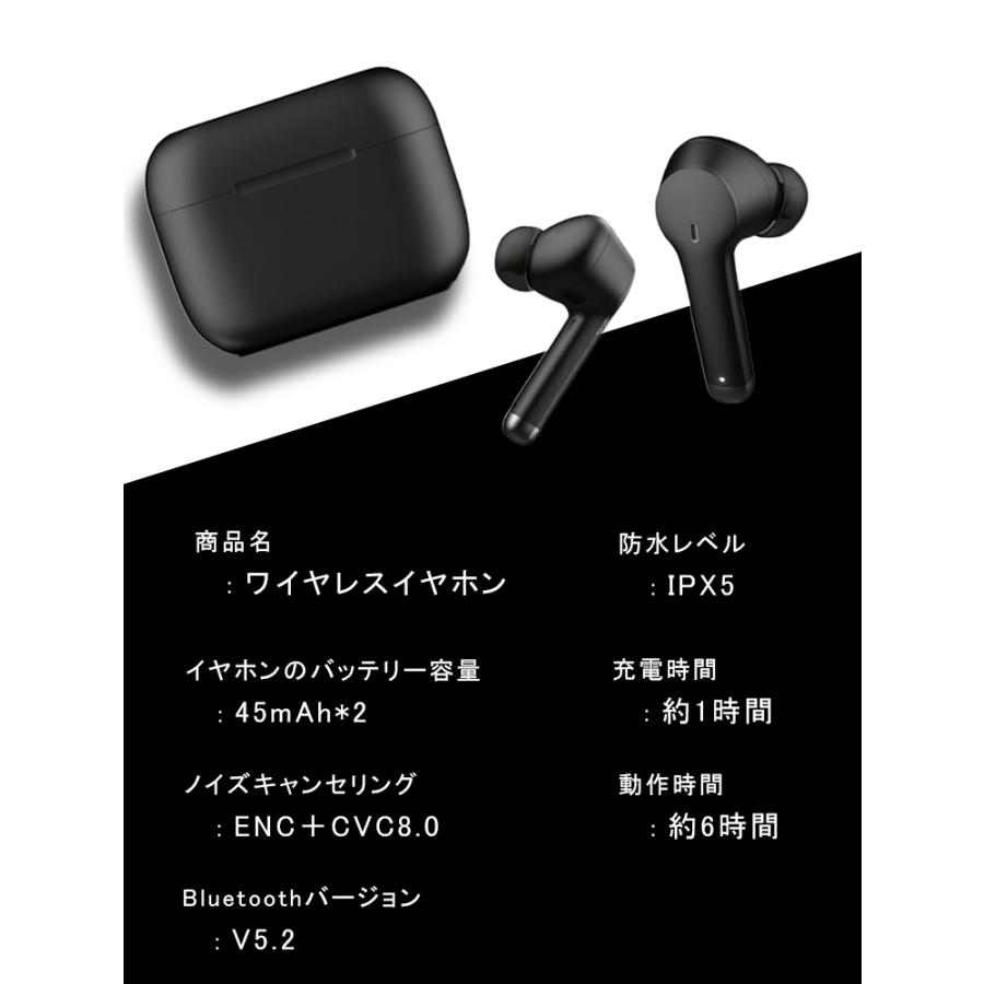 ワイヤレスイヤホン ノイズキャンセル Bluetooth 5.2 イヤホン ワイヤレスイヤホン ノイズキャンセル Bluetooth 5.2 イヤホン