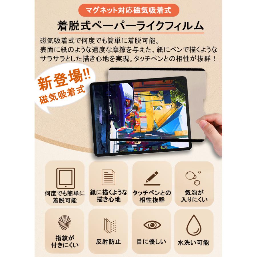 【紙のような書き心地】着脱式 ペーパーライクフィルム iPad 保護フィルム iPad Air5 mini6 Air4 第 10 9 8765 世代 iPad Pro 12.9 11インチ 非光沢指紋反射防止｜qrshoji｜02