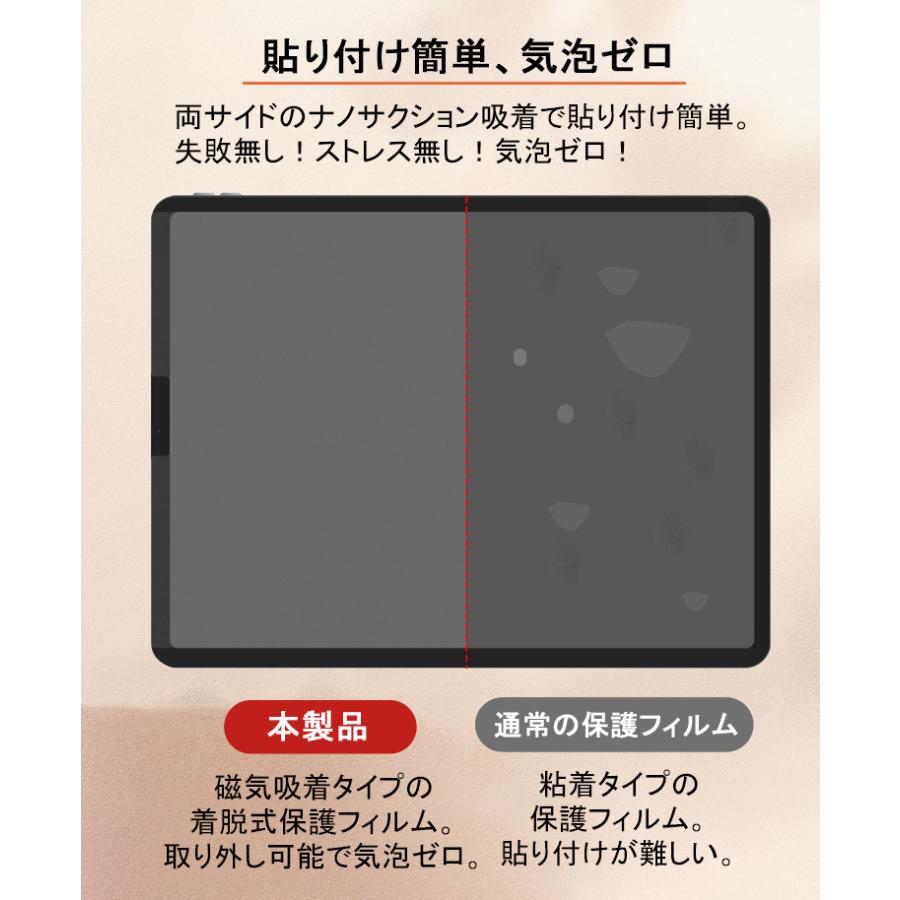 【紙のような書き心地】着脱式 ペーパーライクフィルム iPad 保護フィルム iPad Air5 mini6 Air4 第 10 9 8765 世代 iPad Pro 12.9 11インチ 非光沢指紋反射防止｜qrshoji｜14
