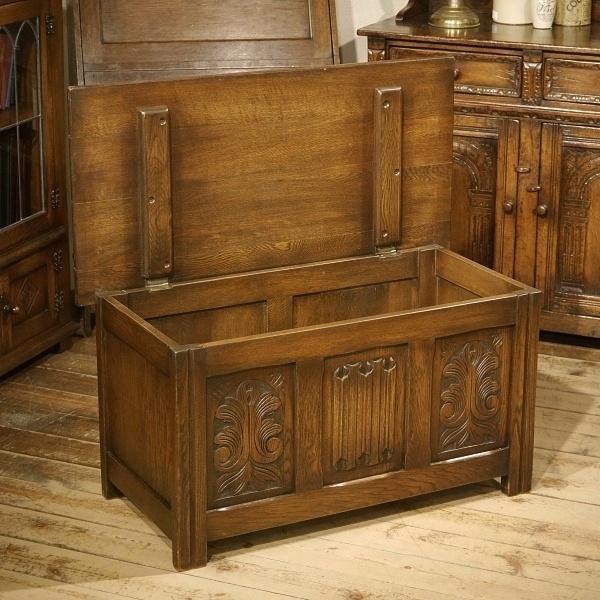英国アンティーク家具 ブランケットボックス コファ BOX オーク材 収納