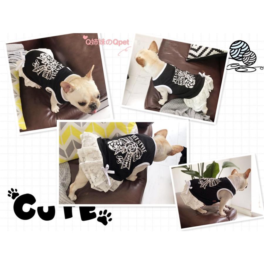 メール便送料無料 犬服 ワンピース リボン付き レース フリル ファンビーワンピース 小型犬 春夏秋 薄手 ｔシャツ地 中型犬 Q姉妹のqpet 通販 Yahoo ショッピング