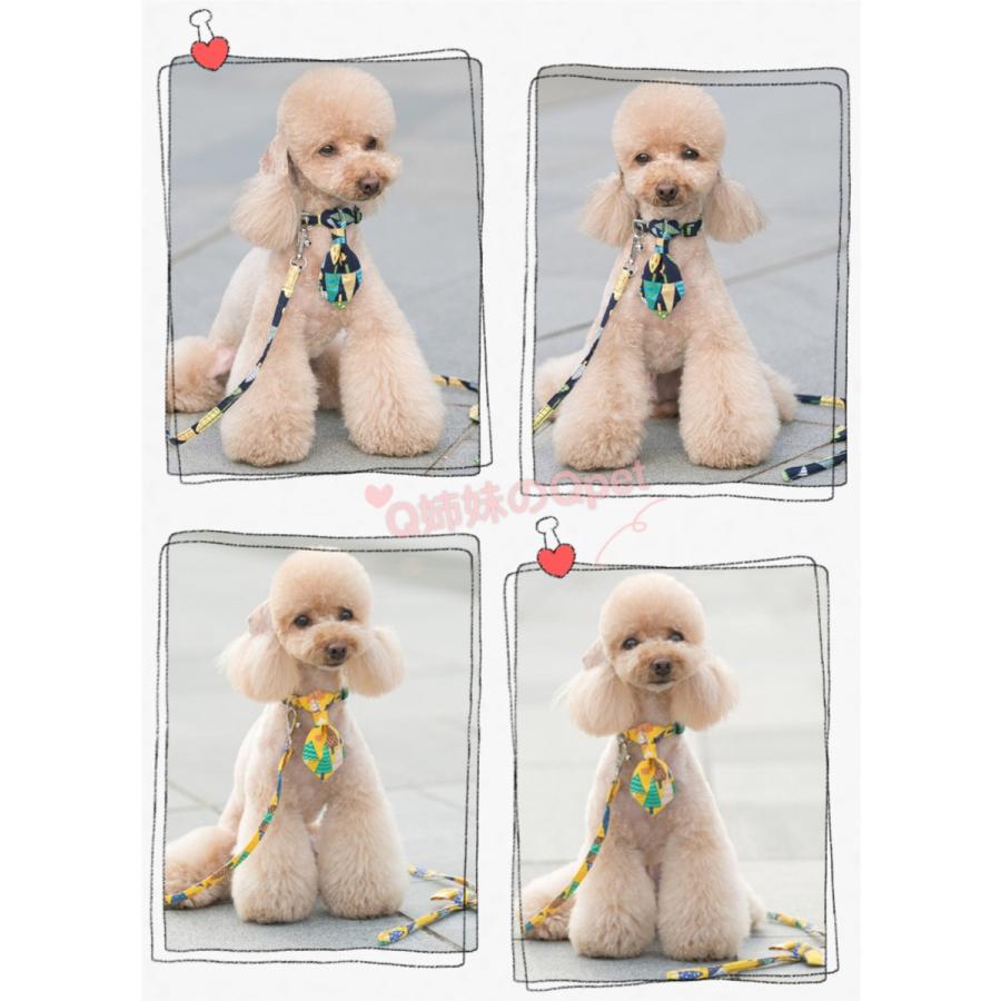 売切御免特別価格】犬 首輪 森の柄 小型犬 ネクタイ 男の子 犬