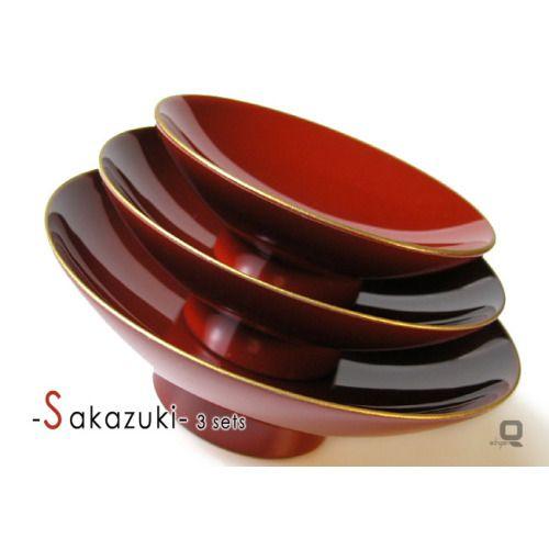 盃 木製漆塗り 三つ組盃（さかずき） : 漆器久太郎 - 通販 - Yahoo