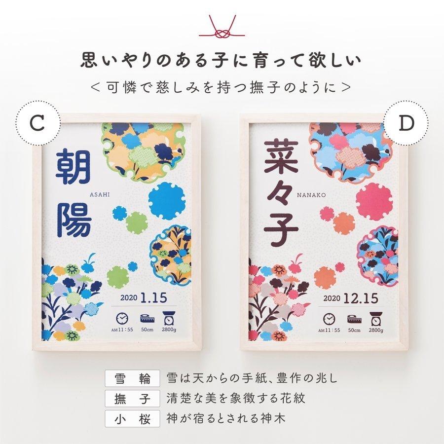 命名書 おしゃれ 和柄  名入れ無料 出産祝い プレゼント ギフト 命名紙 名入れ 赤ちゃん ベビー 初節句 子供の日 お七夜 内祝い 卓上 壁掛け オーダー |  | 07