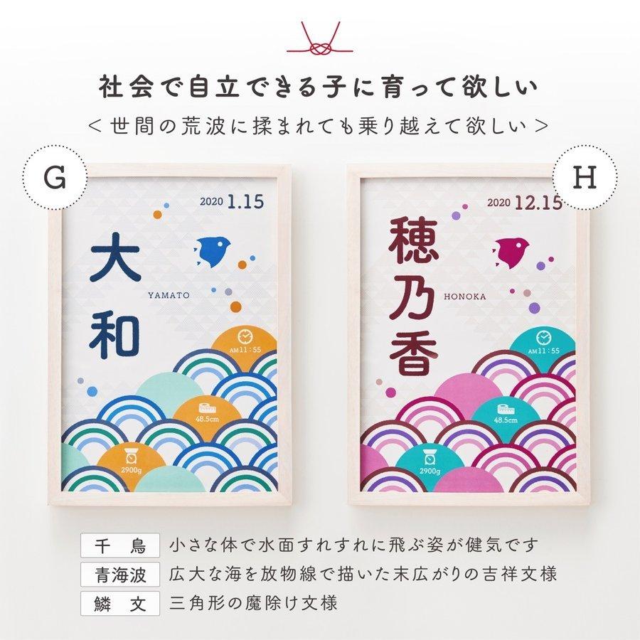 命名書 おしゃれ 和柄  名入れ無料 出産祝い プレゼント ギフト 命名紙 名入れ 赤ちゃん ベビー 初節句 子供の日 お七夜 内祝い 卓上 壁掛け オーダー |  | 09