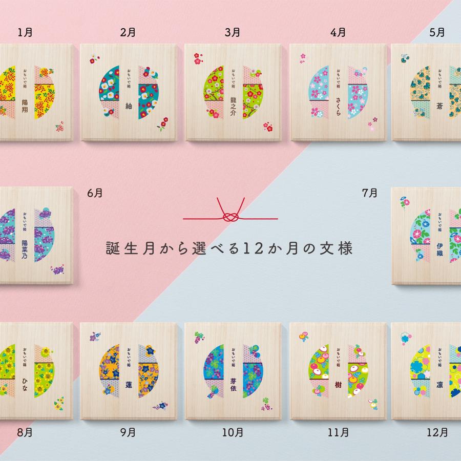 誕生月 おもいで箱 おしゃれ 和柄 名入れ無料 出産祝い プレゼント ギフト 名入れ 赤ちゃん ベビー 初節句 お七夜 内祝い オーダー 誕生日プレゼント 送料無料 |  | 04
