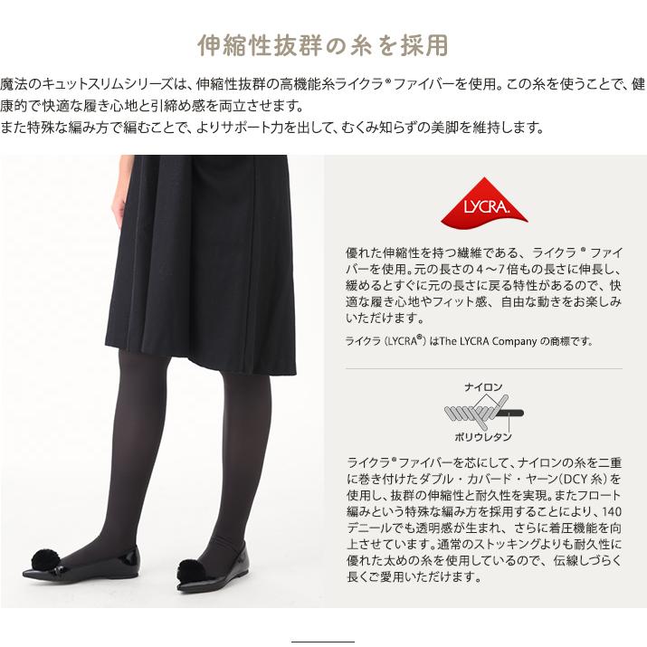 【３足】魔法のキュットスリム ブラック 単品販売＞魔法のキュットスリム・美脚タイツ 着圧タイツ 弾性