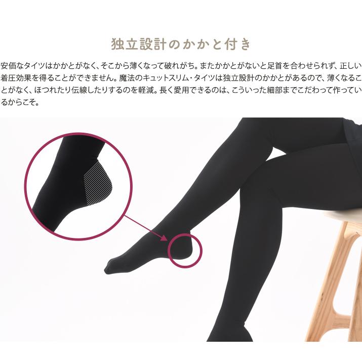 【３足】魔法のキュットスリム ブラック 単品販売＞魔法のキュットスリム・美脚タイツ 着圧タイツ 弾性