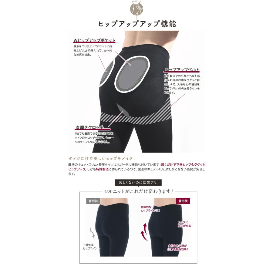 単品販売＞魔法のキュットスリム・美脚タイツ 着圧タイツ 弾性