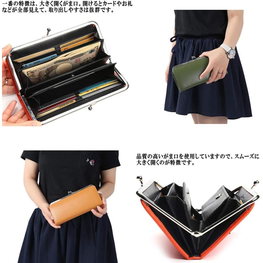 即納特典付き レガーレ がま口 ギャルソンタイプ 長財布 財布 レディース 本革 使いやすい 薄い財布 ガマ口 モスグリーン 半額品 Www Kmhsystems Com