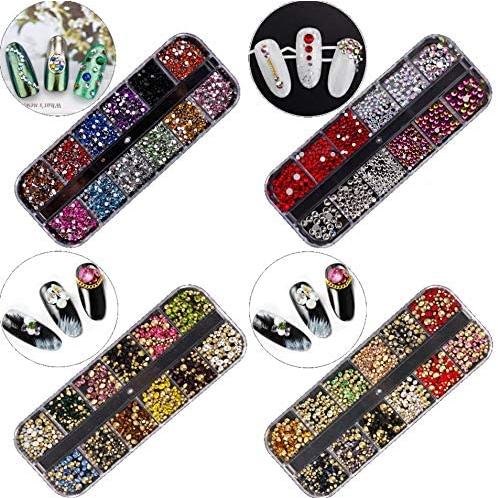 ネイル パーツ 4個 セット 6パターン 金 銀 ブリオン ホログラム ストーン パール パターン3 Morenotafurt Com