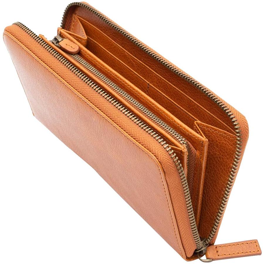 充実の品 イタリアンレザー 長財布 ラウンドファスナー メンズ 財布 ギリュックリヒャ ケアル Gk 001 キャメル その他財布 Auto Didact Nl