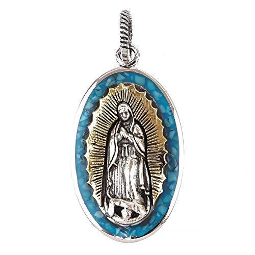 定番の冬ギフト 天然石 ペンダント オーバル 聖母マリア ターコイズ ネックレス Bring Jina ジナブリング パワーストーン シルバ ネックレス レディースアクセサリー