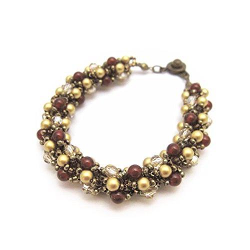 半額品 Cherry カーネリアン スワロフスキー ビーズステッチ ブレスレット 天然石 パワーストーン A618 売れ筋 Www Ladislexia Net